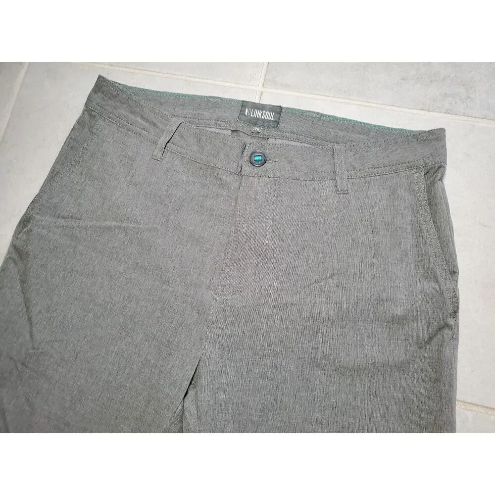 Linksoul Men's Size 32R Gray Straight Leg Golf Chino Pants